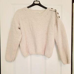 Moon & Madison Cropped Knit Sweater Sz S Beige Winter Cozy Cabincore
